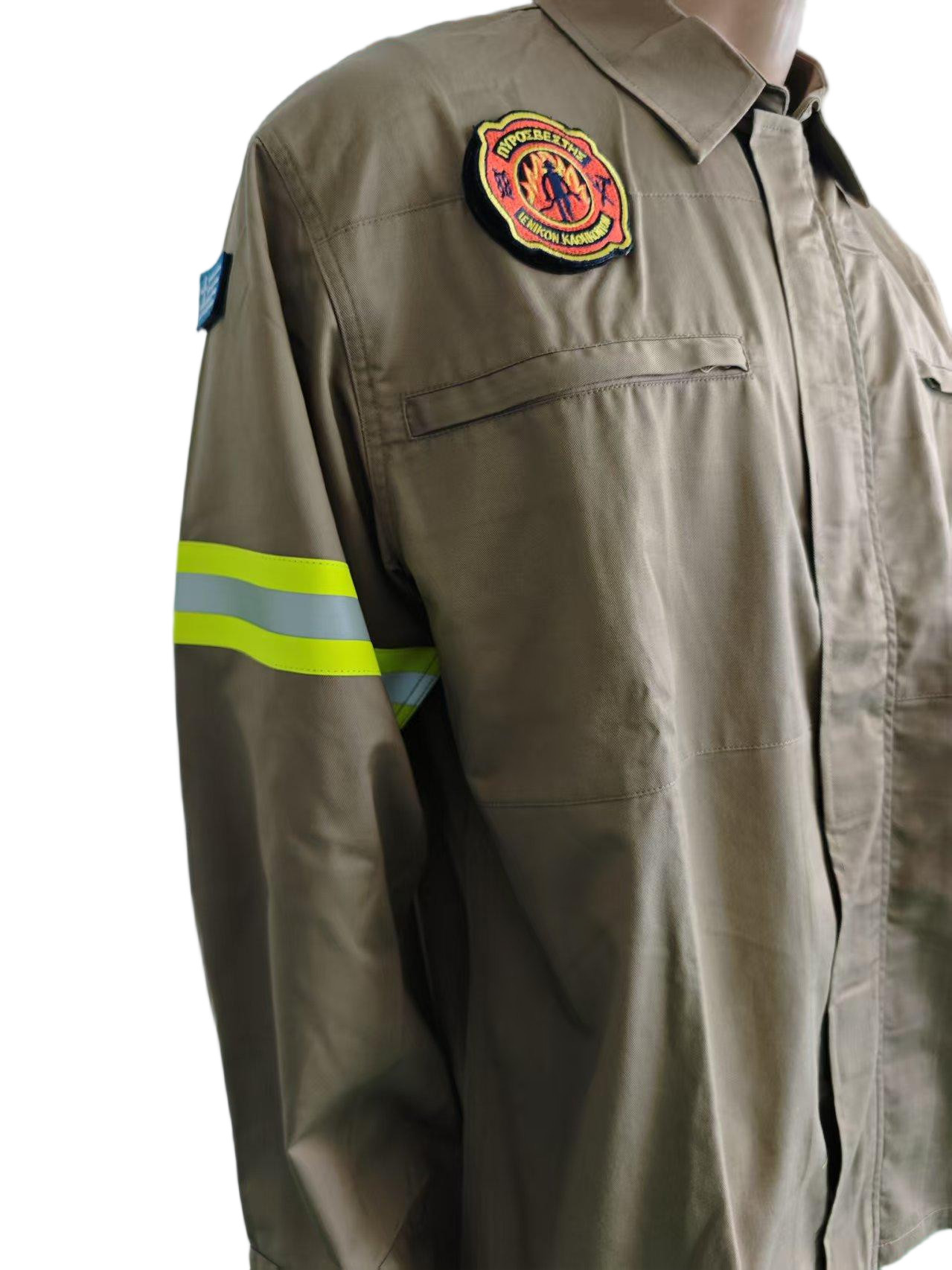 Fire Fighting Work Outerwear Flame Retardant Heat Resistant Advanced Material With Reflective Strips Military Uniform Clothing