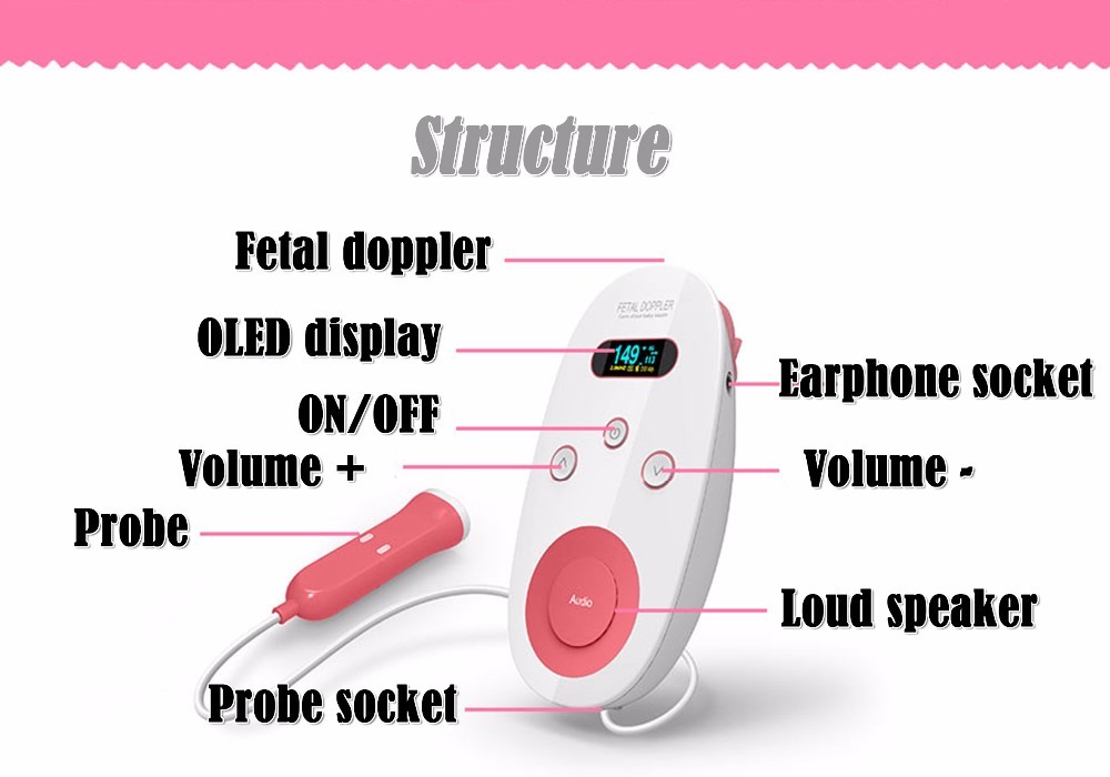 Pregnancy Portable Ultrasound Machine Pocket Fetal Heart Rate Detector OEM