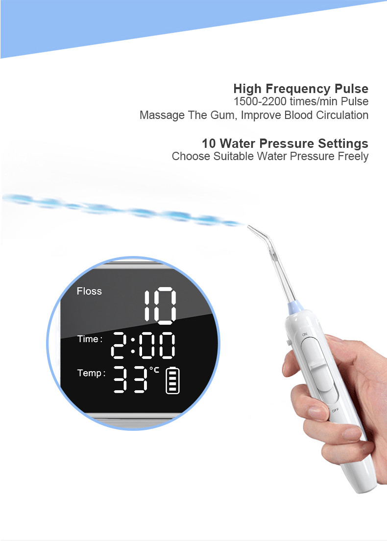 Family Water Flosser Big Capacity 1000ml IPX5 Oral Irrigator Rechargeable Tooth Clean Electric Counter Water Flosser