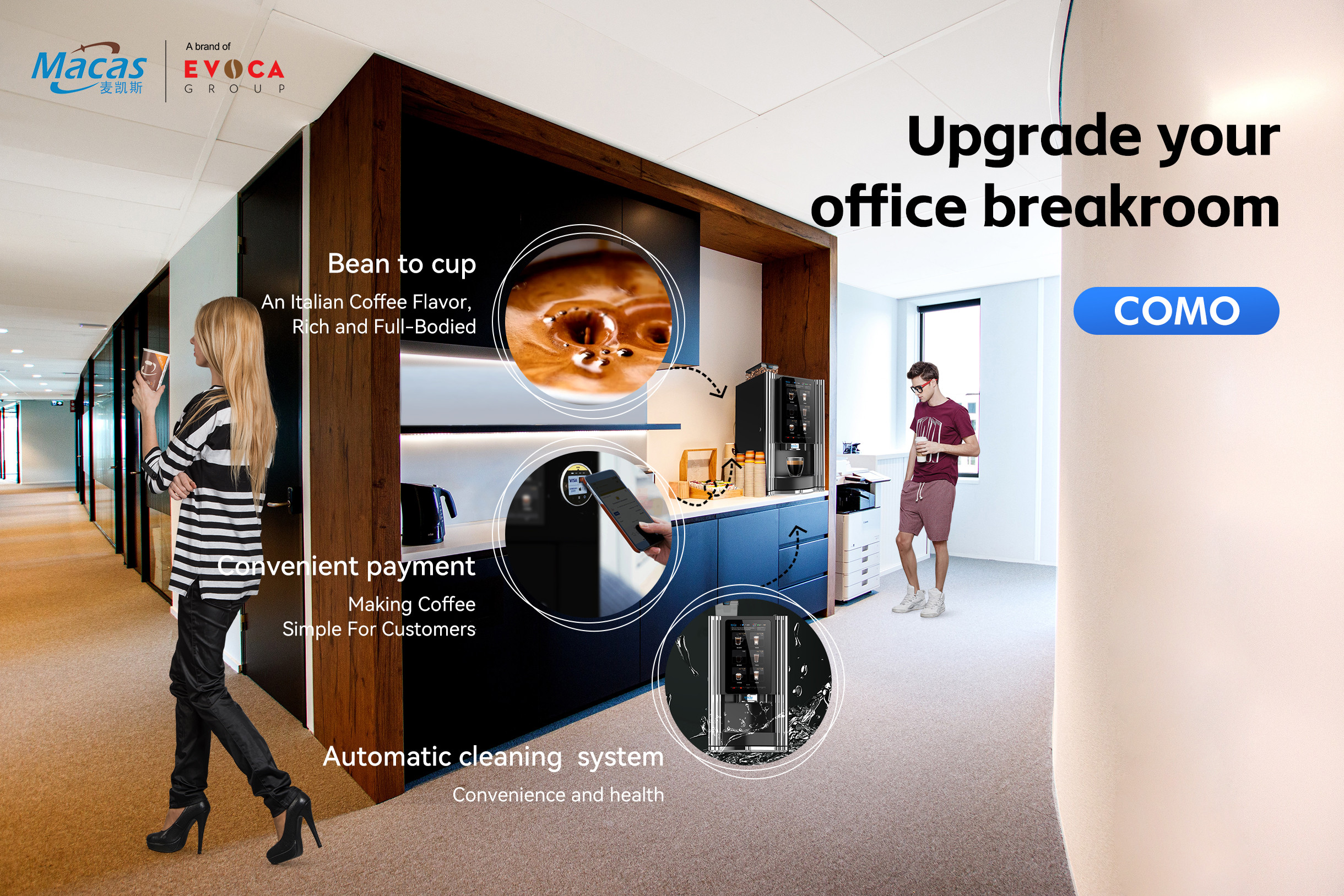 EVOACAS Automatic Espresso Coffee Vending Machine Support IOT