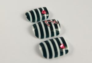 Quality Stripe professional fake nails / false nail tips / Artificial Nail Art for sale