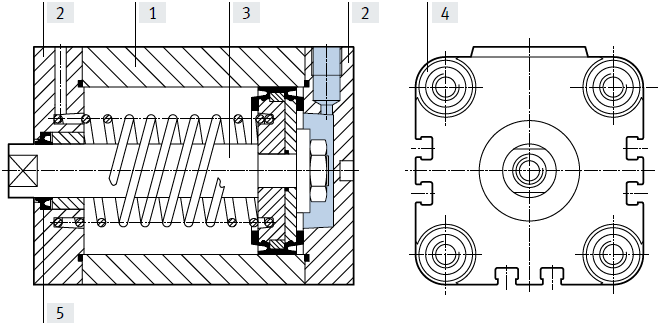 AEVUZ-63-10-P-A AEVUZ-63-10-A-P-A,-15,-20,-25 Festo Single-Acting Compact Cylinder