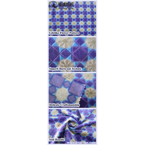 100% polyester printed burnout velboa fabric/ printing / fabric printed/bedding sheet