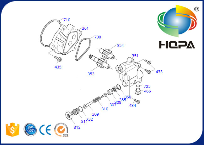 Part Number:  1.180-00460 Group:  Hydraulic Gear Pump Seal Kit Fit for model: Doosan DH215-9 DX225NLC SOLAR 220LC-6