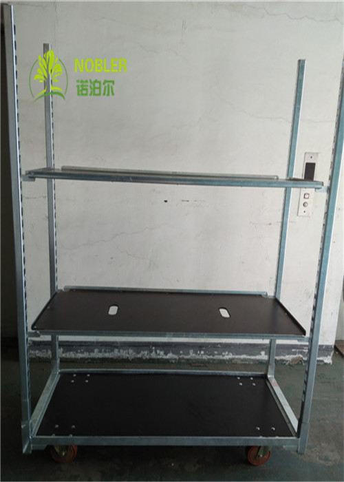 Plywood Metal Flower Trolley Hot Galvanized Adjustable