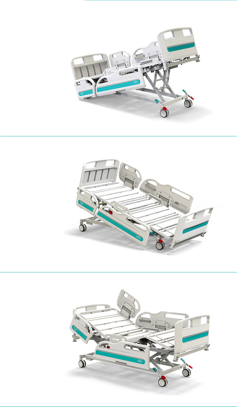 Factory Metal Multifunction Folding Medical Furniture Icu Patient Nursing Adjustable Electric Hospital Bed With Casters