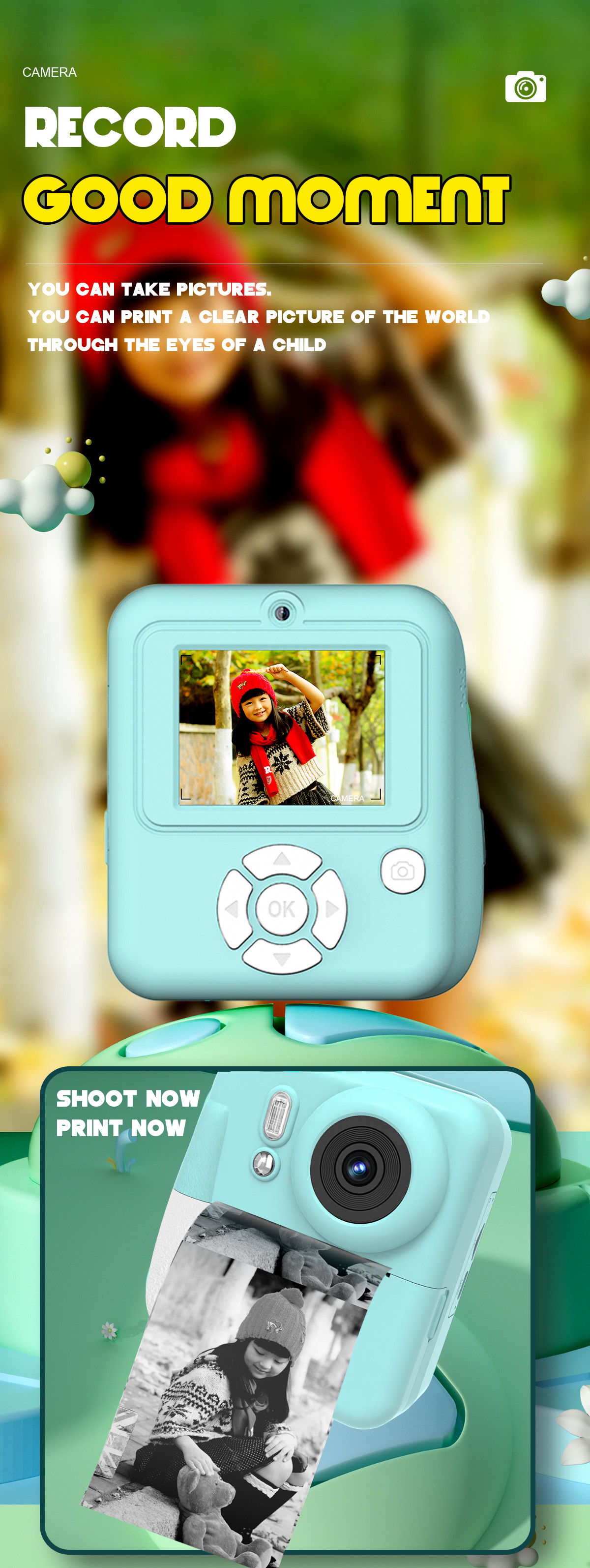 Instant Printing Photo Label Thermal Printing Q10 Video Printing Camera Toys