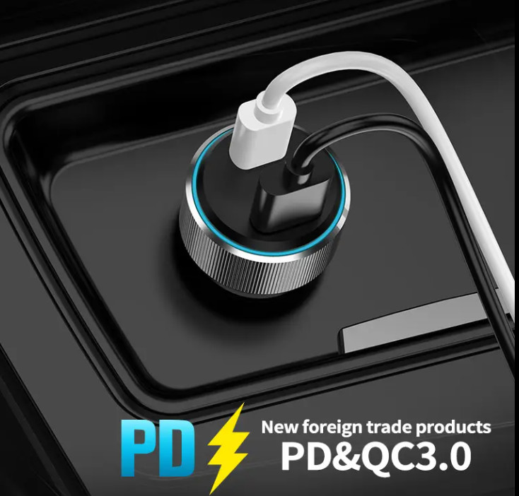 2 Ports 45W Dual Type C USB Car Charger Fast Charging Power Adapter