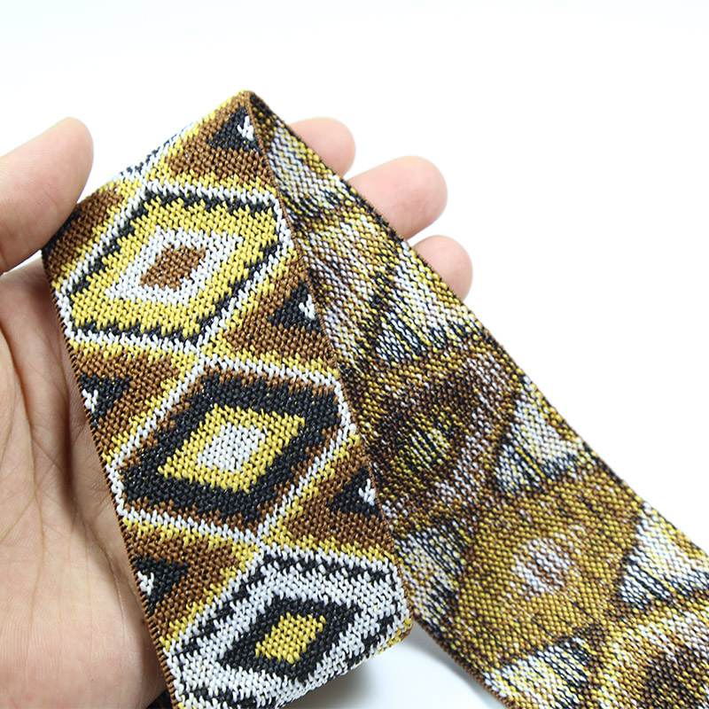 Retro Striped Jacquard Ribbon for Garment Underwear Waistband Vintage Jacquard Elastic Band