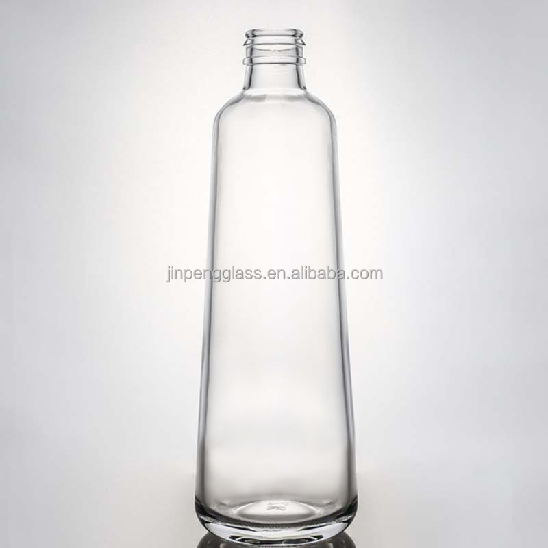 Base Material Glass Customized 500ml 700ml 750ml Super Flint Round Clear Glass Bottle