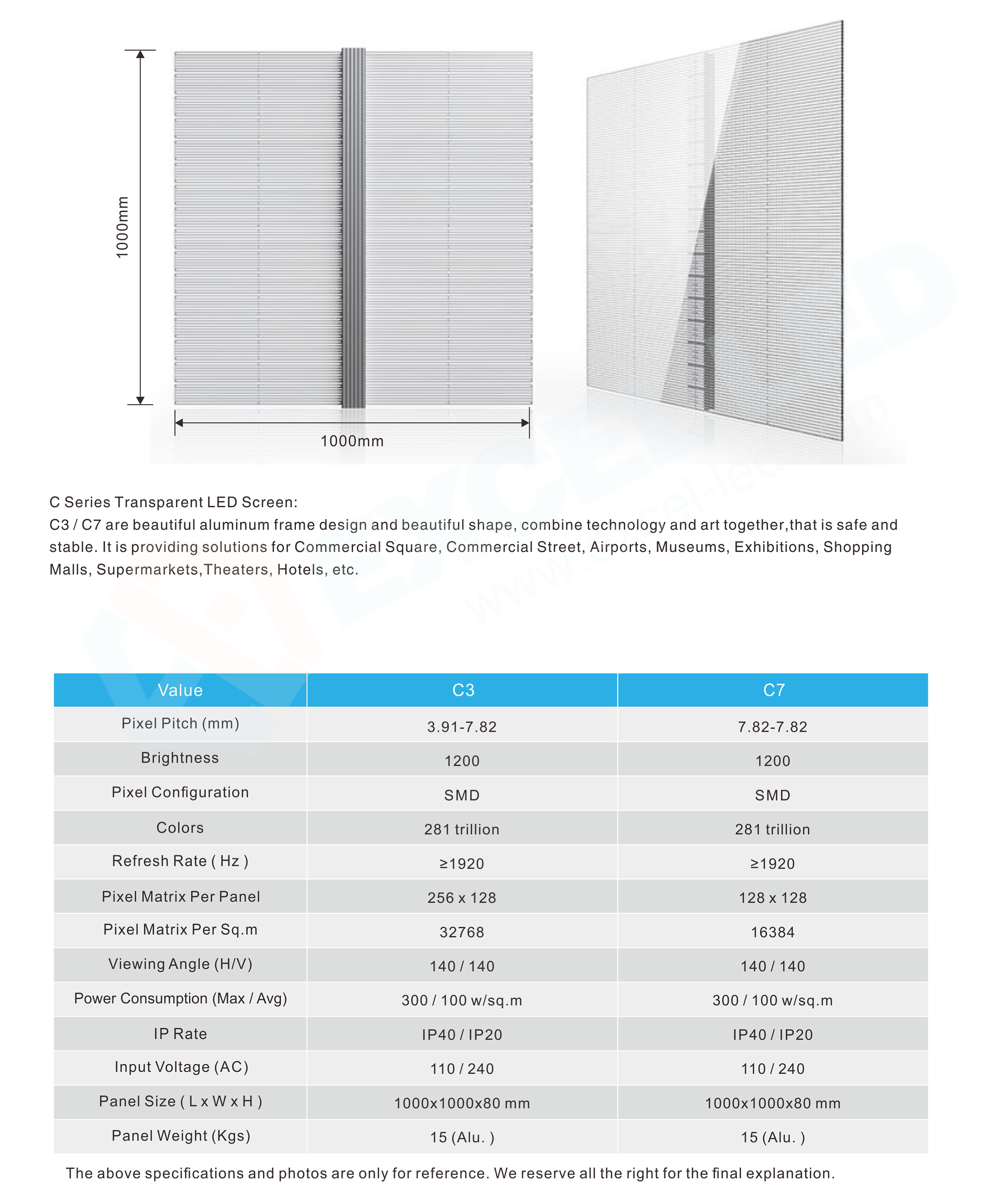 Stage background transparent display EXCEL LED
