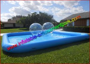 China 0.9mm PVC Tarpaulin Inflatable Water Swimming Pool , Blue  Aqua Pool for Outdoor on sale