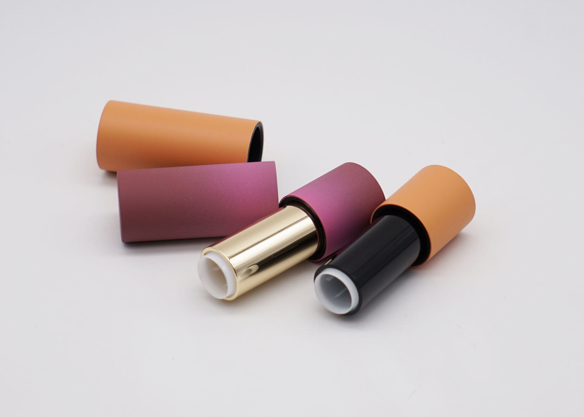 Orange Rubber Soft Touch Empty Lip Balm Tubes BulkRound Frosted