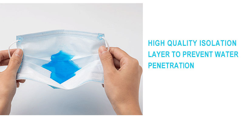 Adult Disposable Non Woven Mask Non Woven Blue Mouth Mask Adjustable Nosepiece