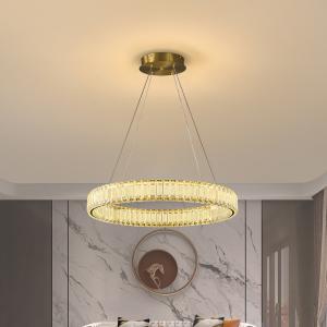 Quality Dimmable Modern Ring Chandelier 90W 315W 3 Ring Crystal Pendant Light for sale