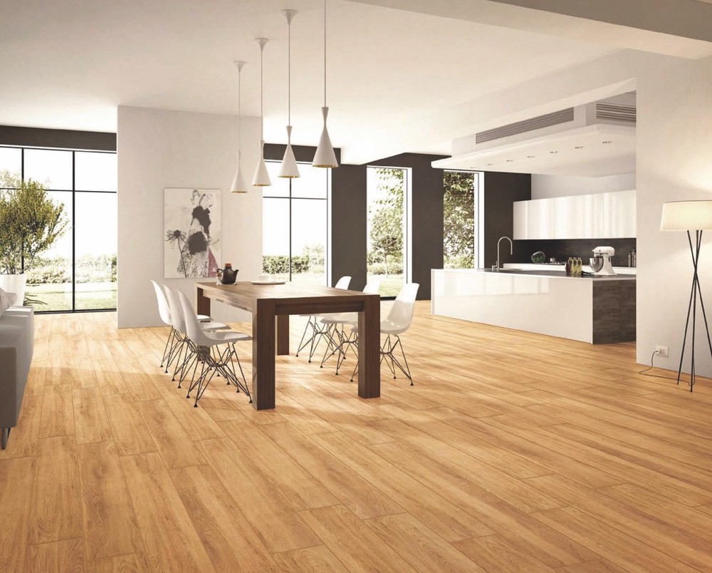 Wear-Resistant 150x900mm Indoor Floor Wooden Porcelain Strips For Bedroom Brown And Gray