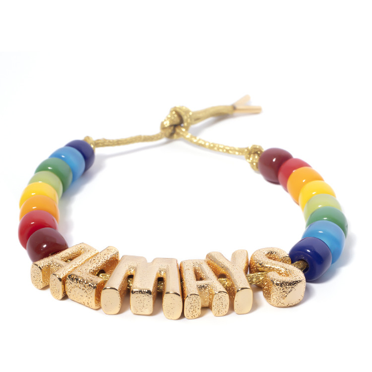Initial Letter Bohemian Name Forte Beads Bracelet With 14k Gold Plated Brass Beads