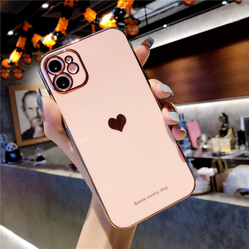 Lovely Electroplate Shockproof Smartphone Case For Iphone 11 12 Pro Max