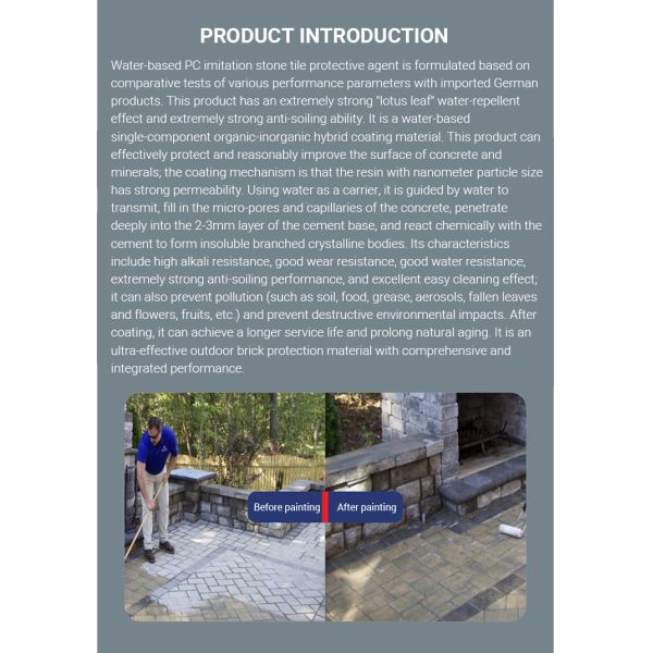 12 Months Shelf Life Water-based Stone Protector with Rapid Penetration and Anti-Fouling Properties