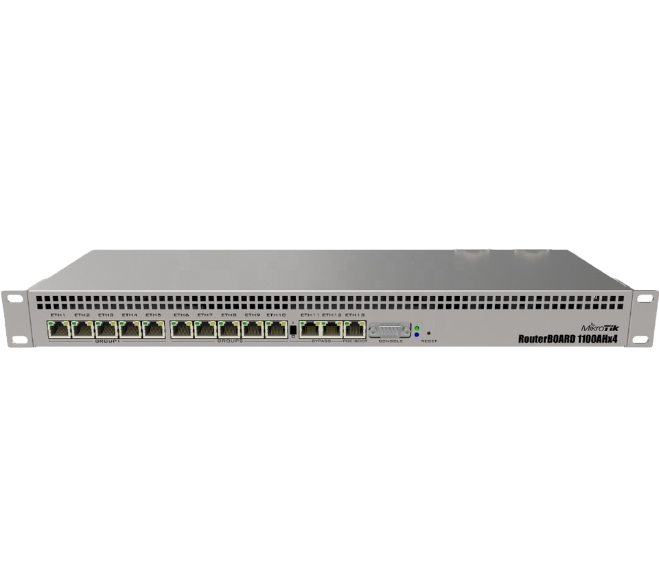 Mikrotik RB1100AHx4 Router with 13xGigabit Ethernet Ports and ARM 32bit AL21400 CPU