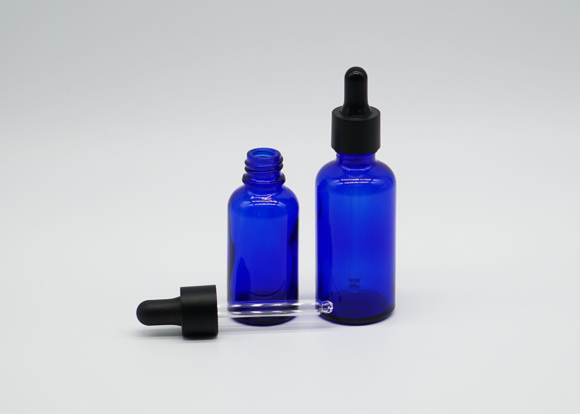 Glass Dropper Bottles Essential Oil Bottles Transparent Blue Color