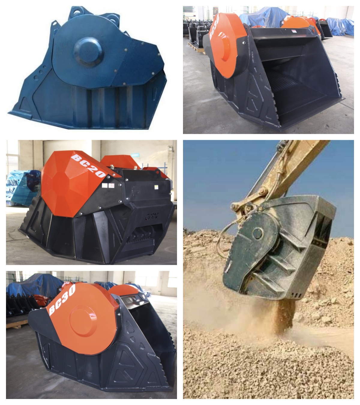 Q345 20ton Excavator Bucket Stone Crusher Attachment for Rock Breaking