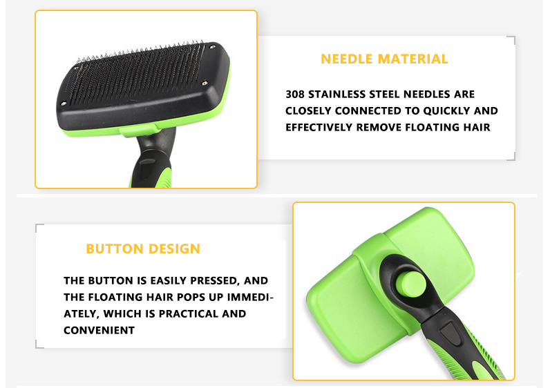 Pet Grooming Tool Cleaning Reusable Shedding Soft Slicker Dog Cat Hair Brush Suitable