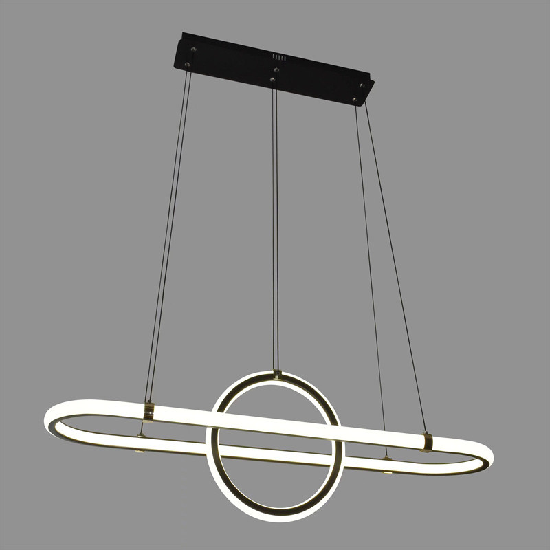 LED 92W/Three Colors Black Restaurant Chandelier Soft Comfortable Light
