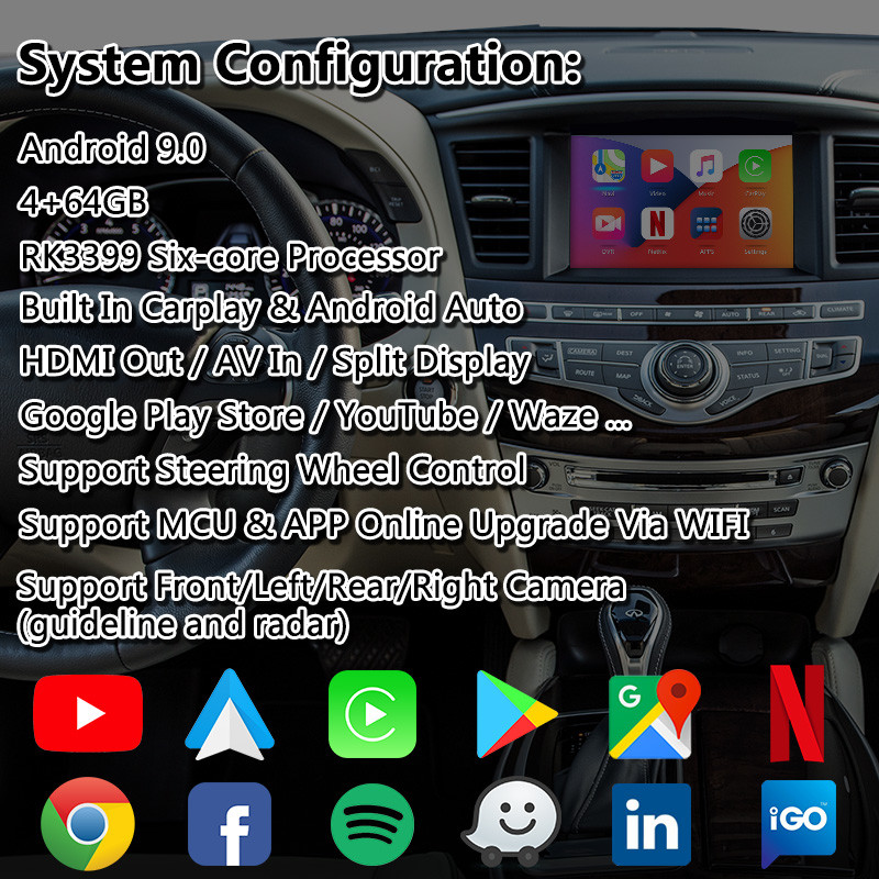 Lsailt Android Carplay Interface for Infiniti JX35 With GPS Navigation Wireless Android Auto