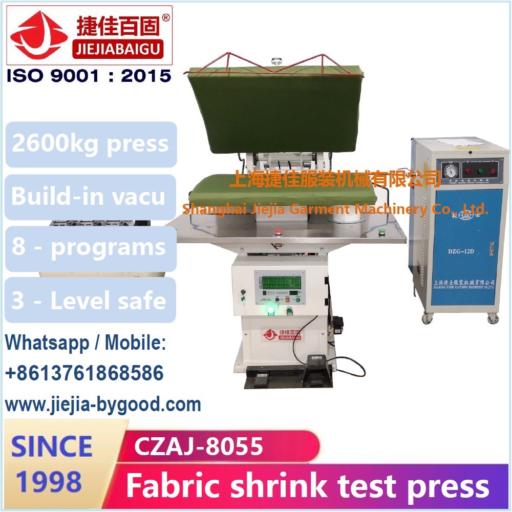 PLC 0.6Mpa Jeans Press Machine Fabric Shrink Test With Air Compressor
