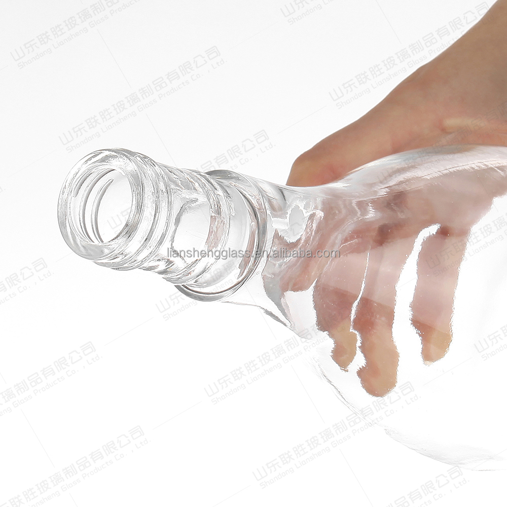 Glass Collar Vase Shaped Bottle 500ml 750ml 1000ml for Water Wine Spirits Brandy Vodka