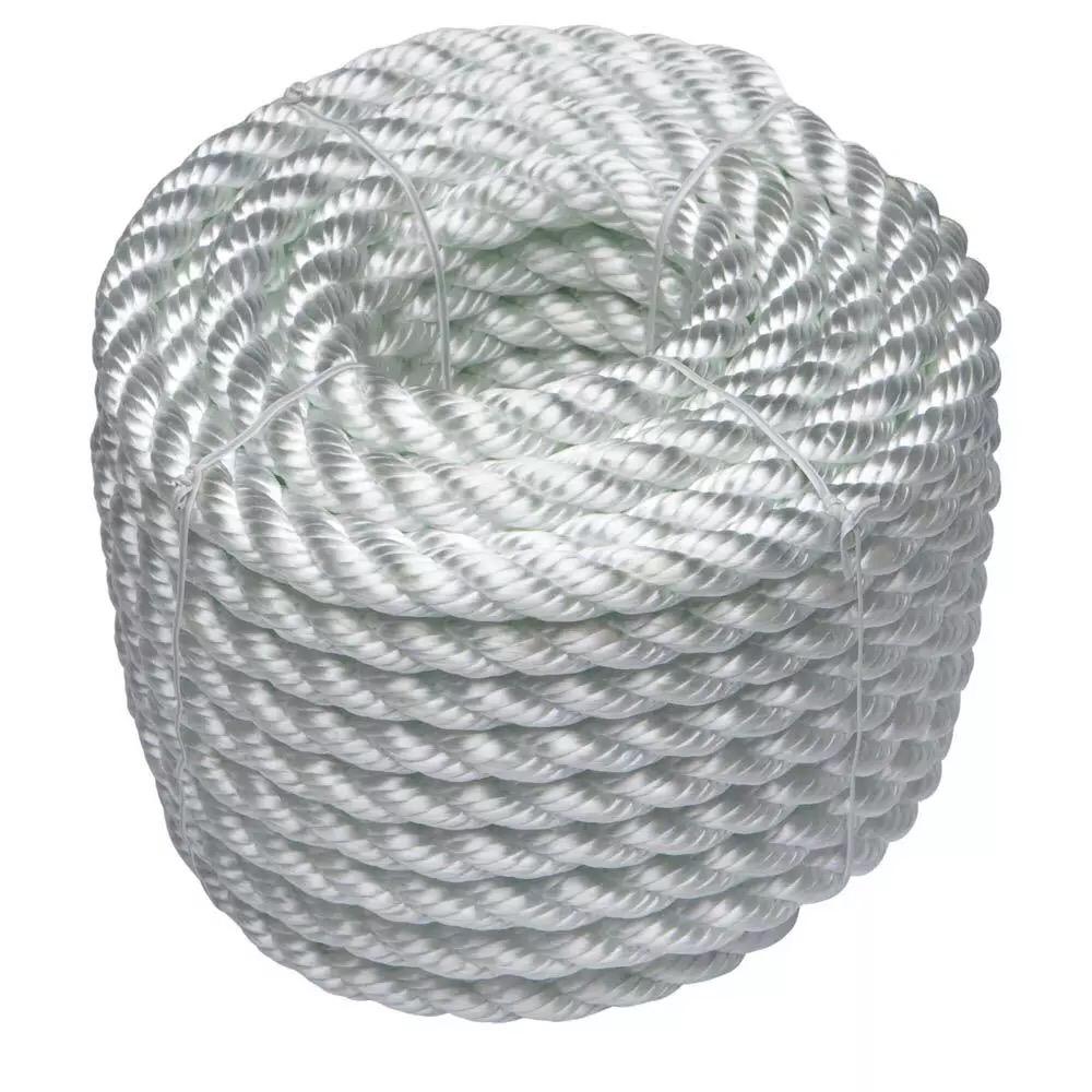 Specifications 3 Strands Twisted White Polyester Mooring Rope 200m Length Customizable