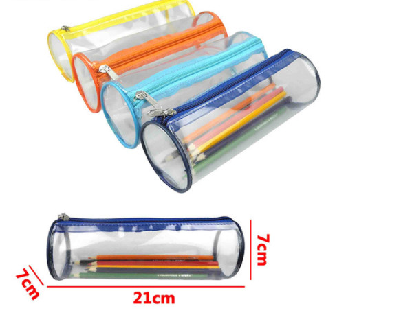 Customized PVC Pencil Bag , Fashion Round Stationary Case For Kids