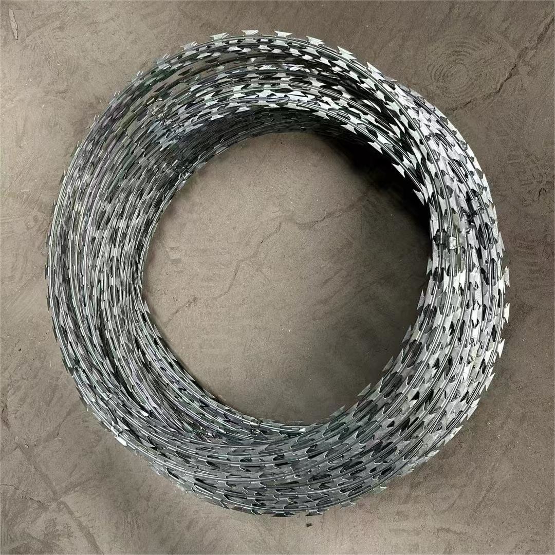 Galvanized Security Fencing Concertina Price Anti Climb Blade Barbed Wire Prison Razor Barbed Wire