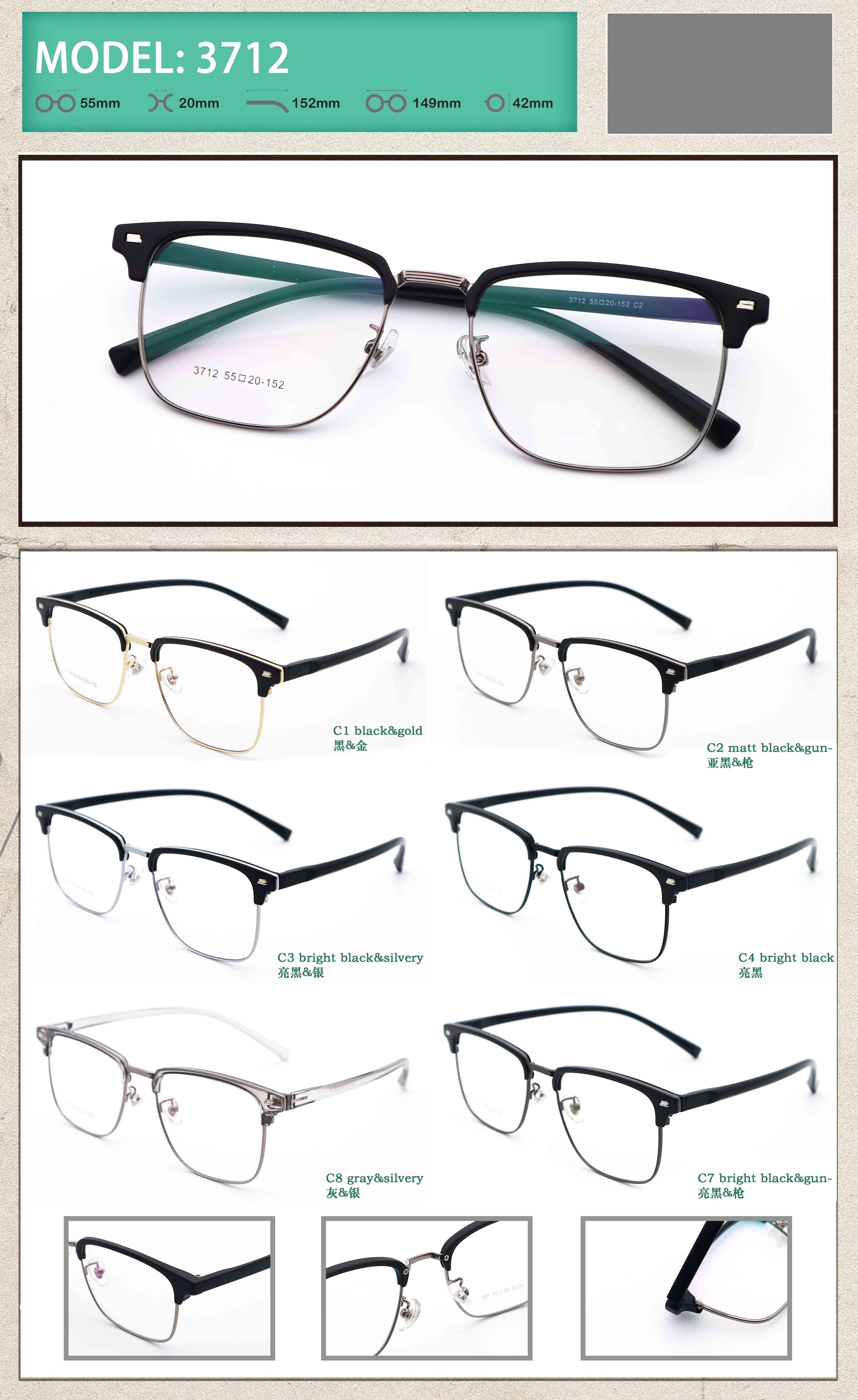 Various Translucent Colors Unisex Metal Frame For Customers 3712