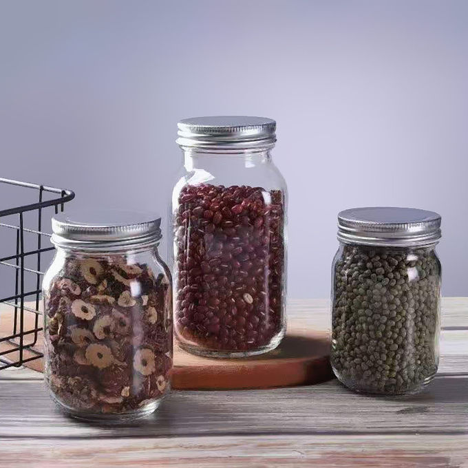 750ml 1000ml Round Glass Storage Jar With Airtight Lids