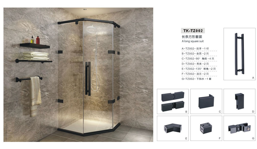 Hotel Bathroom Essential Modern SS304 Mirrored Sliding Shower Door for Renovation