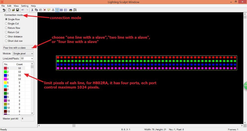 H802RA;4 ports(4096pixels) salve LED pixel controller;support Art-Net protocol for MADRIX,or marster controller(H803TV/ H803TC)