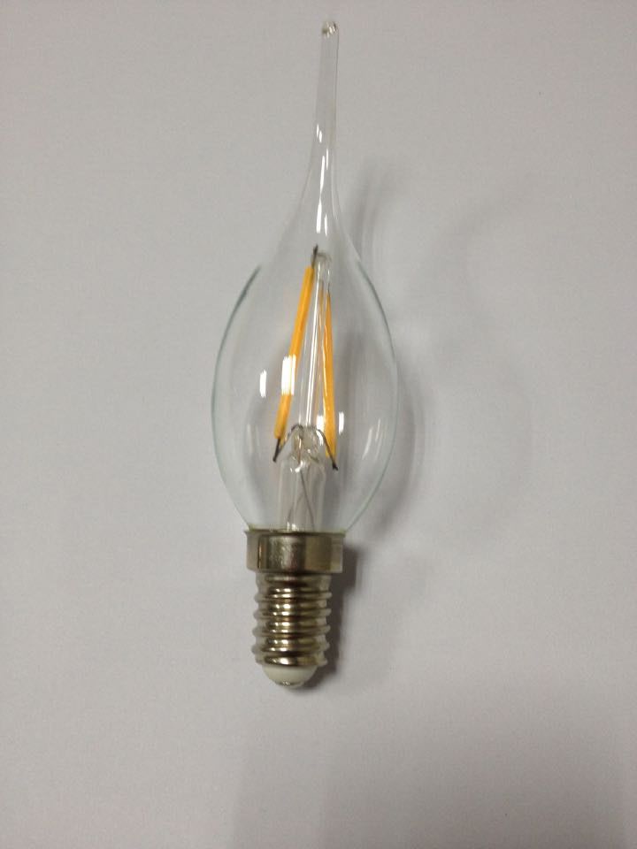 dimmable led filament lamp led candle light bulb E12 4W/2W 2700K UL ETL