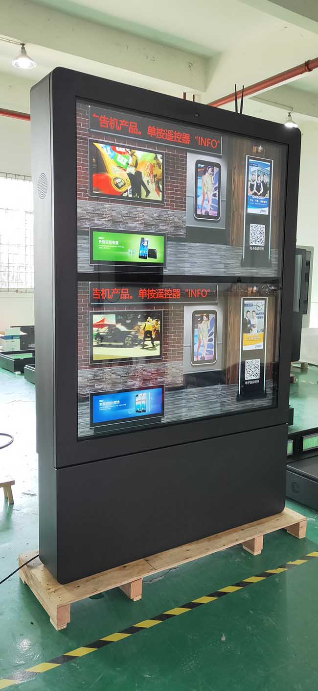 55 Inch Vertical Lcd Advertising Outdoor Dual Screen Digital Totem Outdoor LCD Digital Sign Board