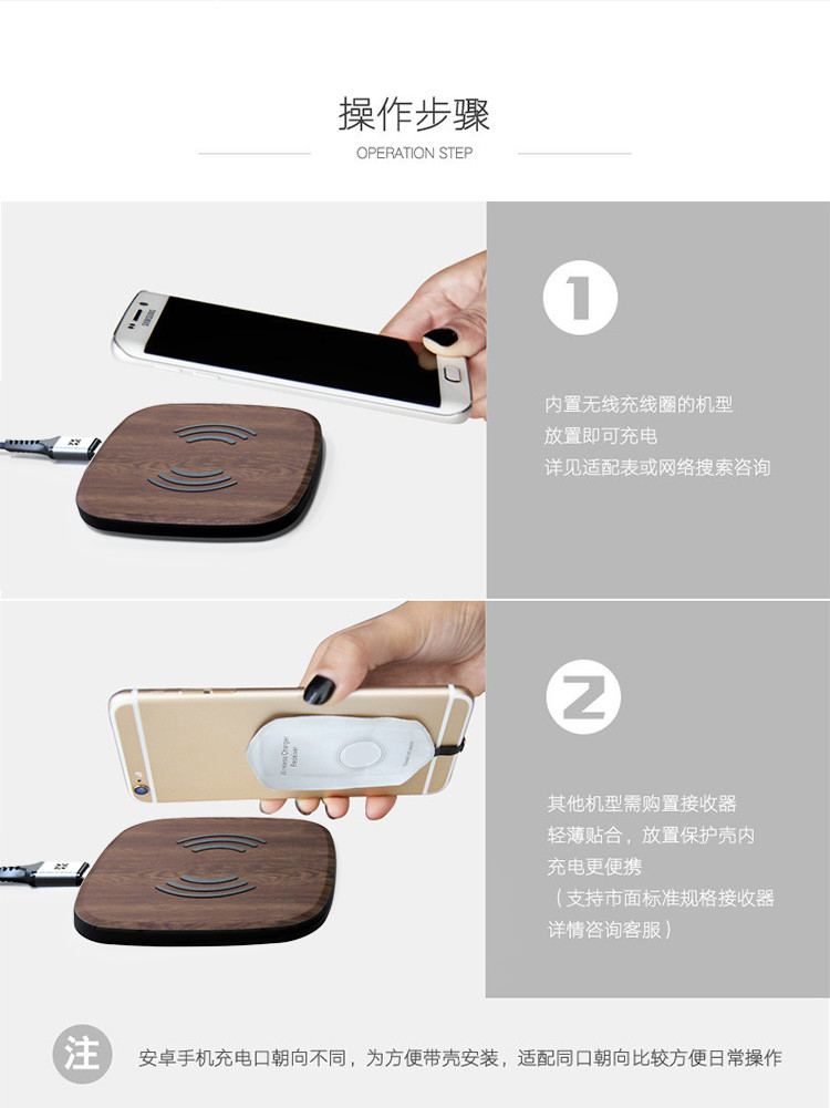 Type C Cable Wireless Travel Charger , High Speed Cordless Cell Phone Chargers