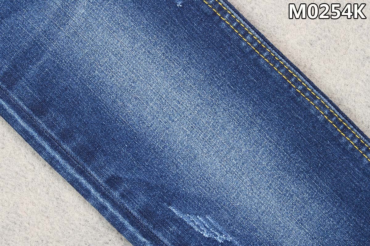 9.5oz Repreve Polyester Denim Fabric Dark Blue With Warp Slub