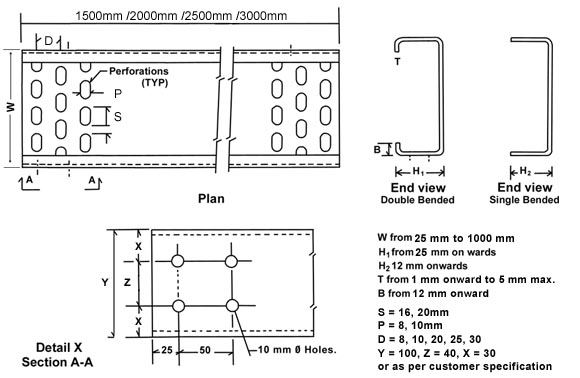Perforated Cable Tray Roll Forming Machine Hydraulic Cutting Cold Roll Forming Machine