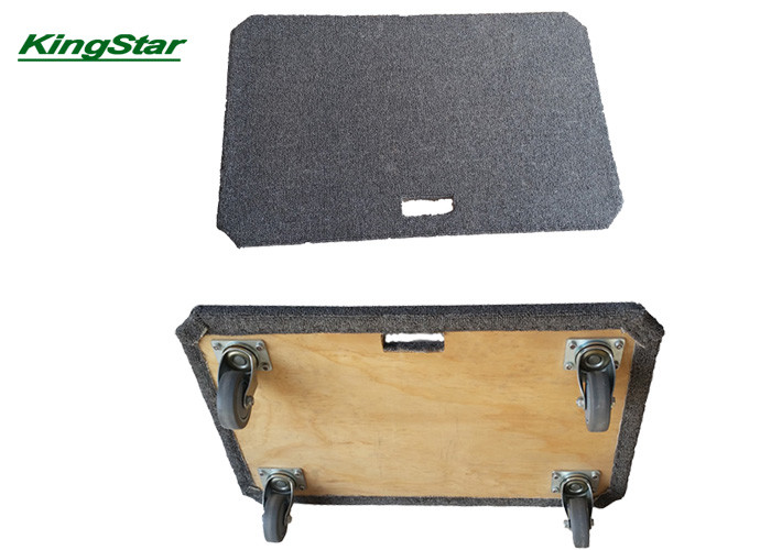 Heavy Duty Carpeted Furniture Moving Dolly With Plywood Deck And Thick Grey Carpet