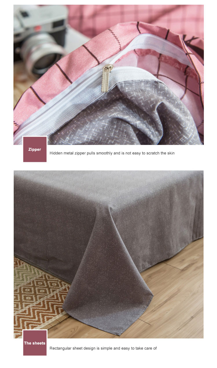 Air-permeable Bedding Set Hotel Supply 100% Luxury Duvet Cover 4 Pieces Bed Sheet Set