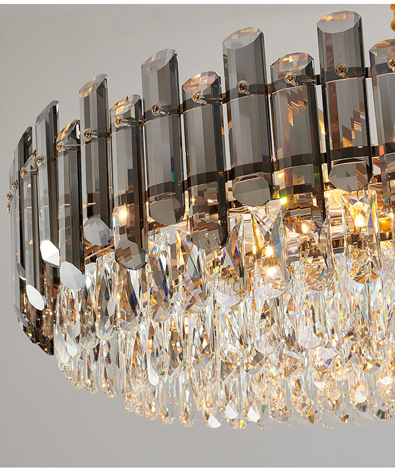 Modern chandelier for living room round bedroom Smoky grey postmodern chandelier(WH-CY-201)