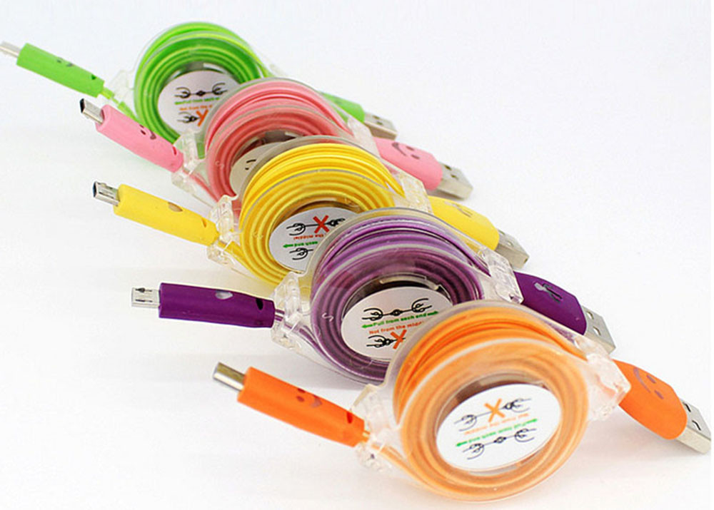USB 2.0 LED Light Charging Cable , Iphone Charger USB Port Extension Cord