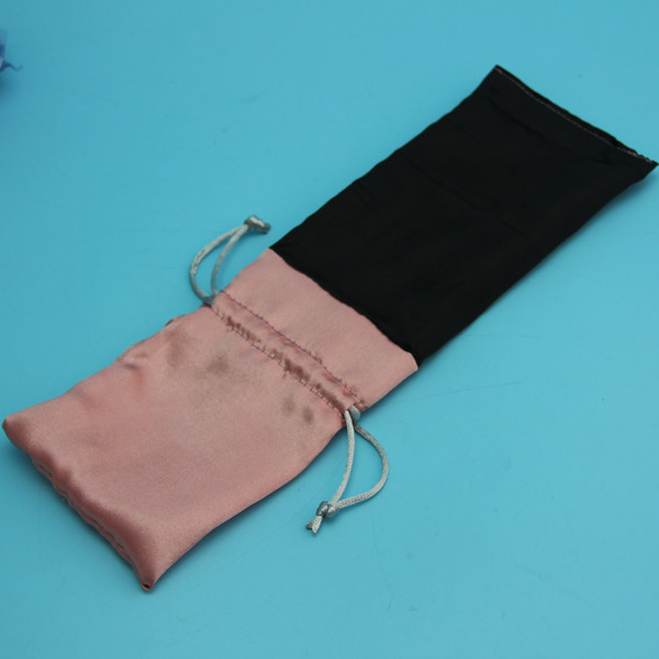 Rose Gold Silk Satin Crystal Aura Packaging Drawstring Bag