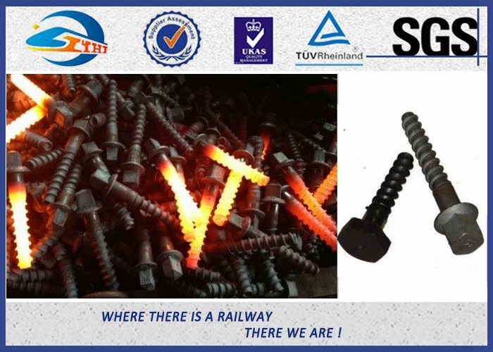 Black painting Track Railway Sleeper Fixing Screws With Washers