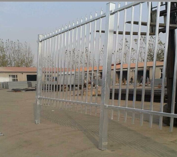 Factory hot dipped galvanized and powder coated ornamental steel picket fence in Industries and workshop